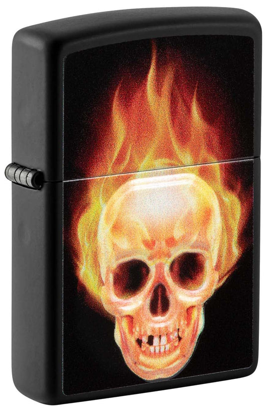 Original Zippo Flaming Skull 3D Print Lighter - Skull Black Flames Lighter Windproof Lighter