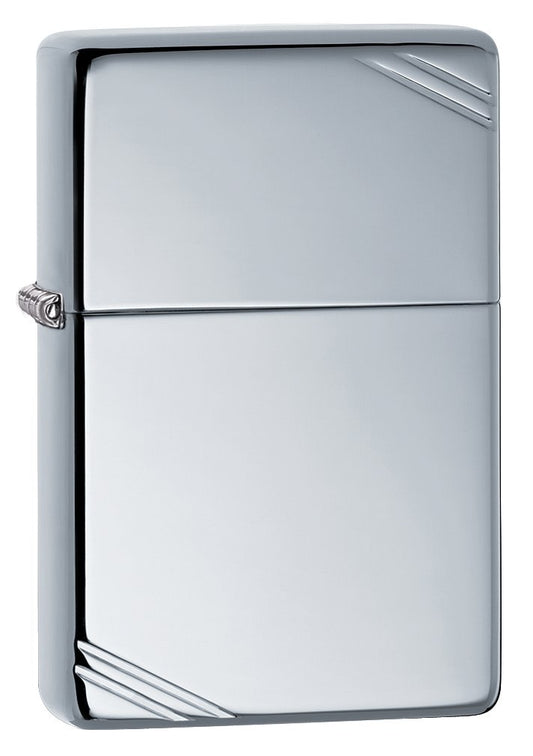 High Polished Chrome Vintage with Slashes Zippo Lighter 260 Brand New